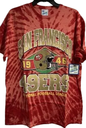 '47 Brand Men's San Francisco 49ers NFL Red Tie Dye Vintage Tubular Tee Shirt