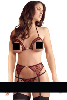 Abierta Fina Red Suspender Set