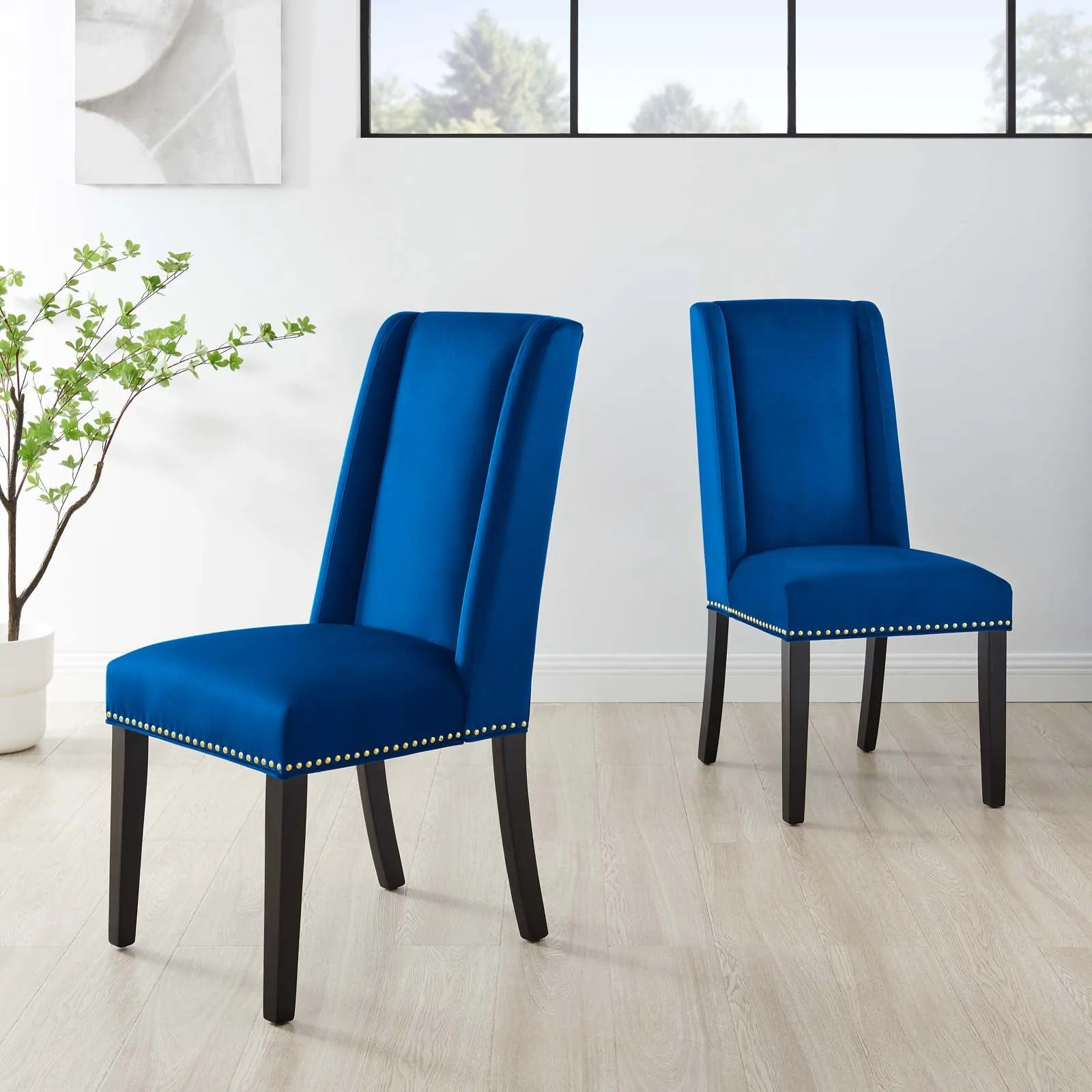 Baron Performance Velvet Dining Chairs - Set of 2 by Modway