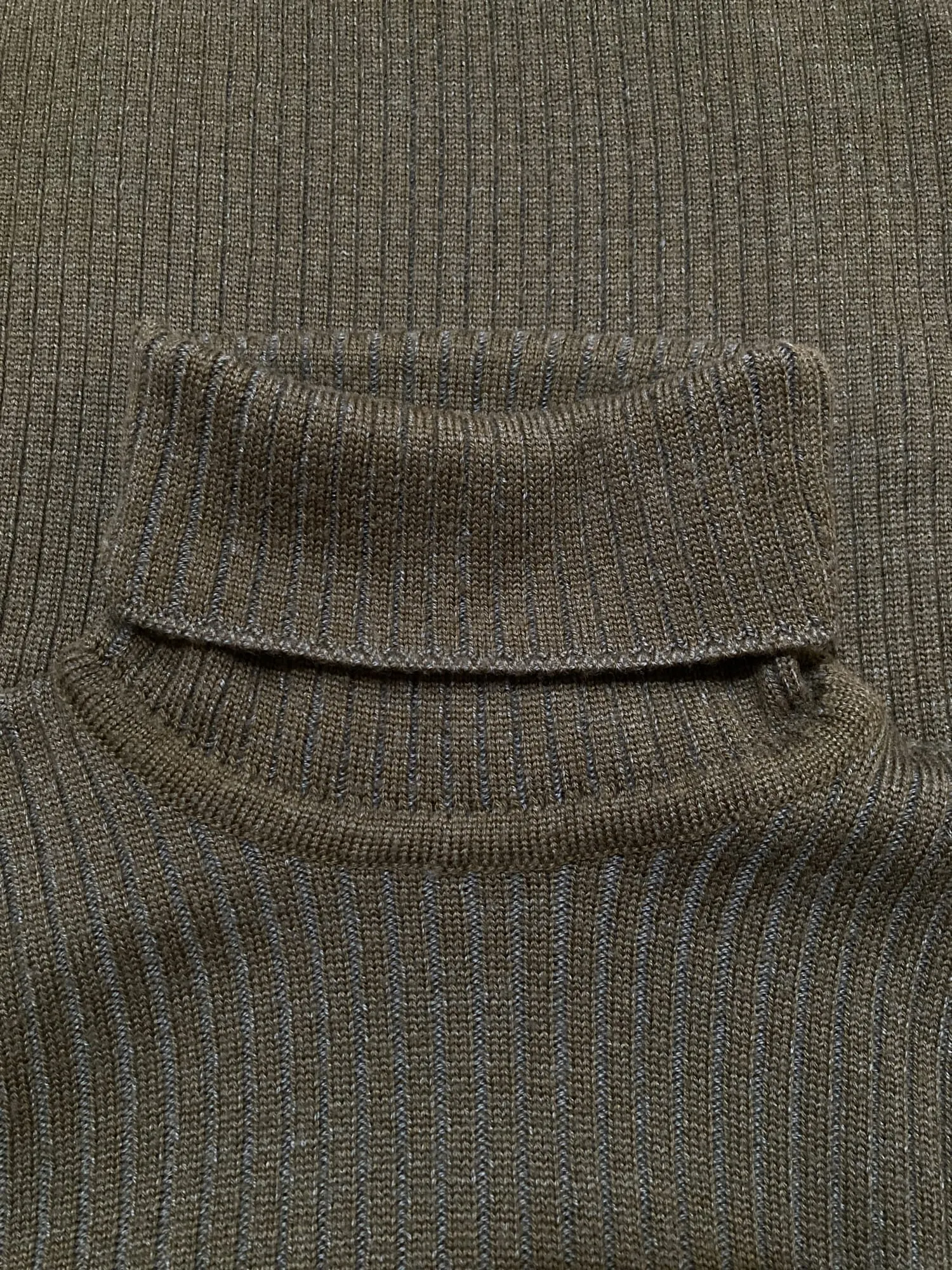 Dirk Bikkembergs 1990s 2000s khaki wool rib knit turtleneck - S XS