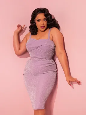 Jawbreaker Wiggle Dress in Lilac Lurex - Vixen by Micheline Pitt