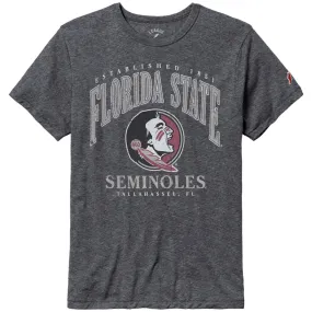 League Men's Florida State Seminoles/Seminole Logo Design Tri-blend Short Sleeve T-shirt - Slate