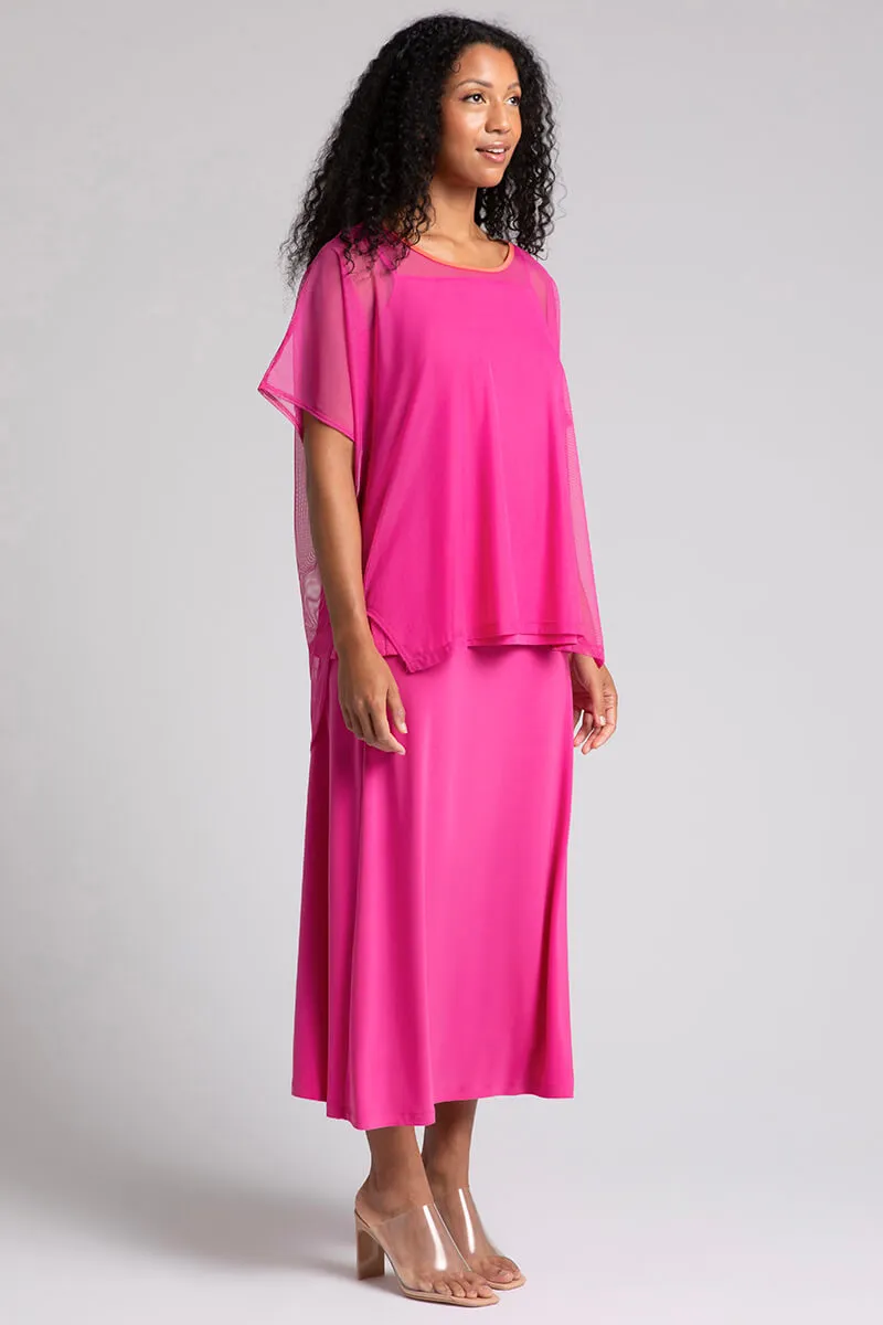 Mesh Slit Back Tunic | Peony