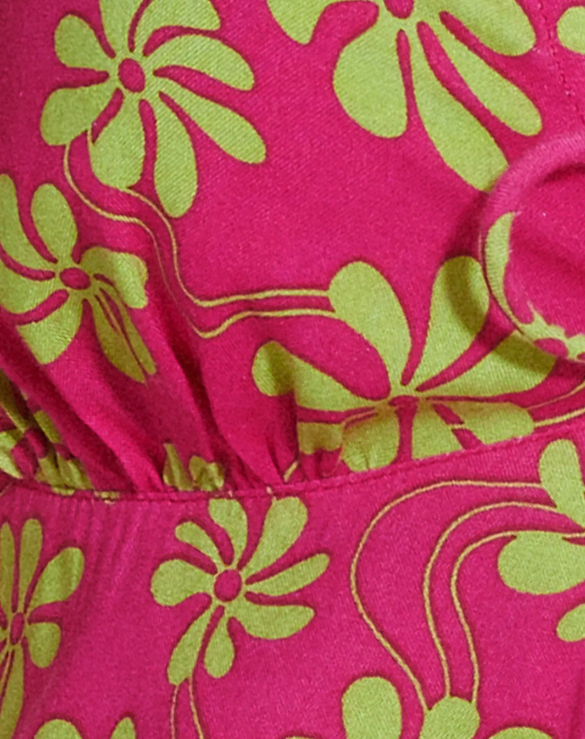 MOTEL X BARBARA Roula Top in 90s Beachy Floral Hot Pink