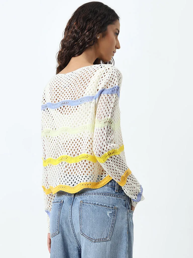 Nuon Off-White Knitted Top