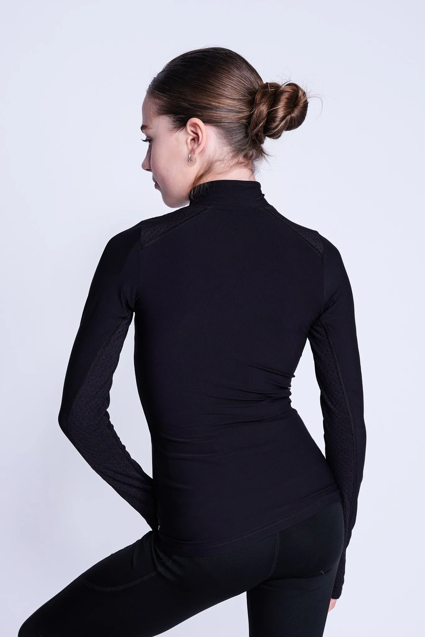 Passion Half-Zip Top in Black