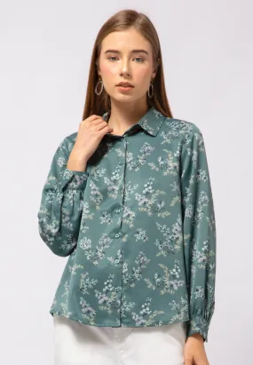 Puff Sleeve Printed Blouse