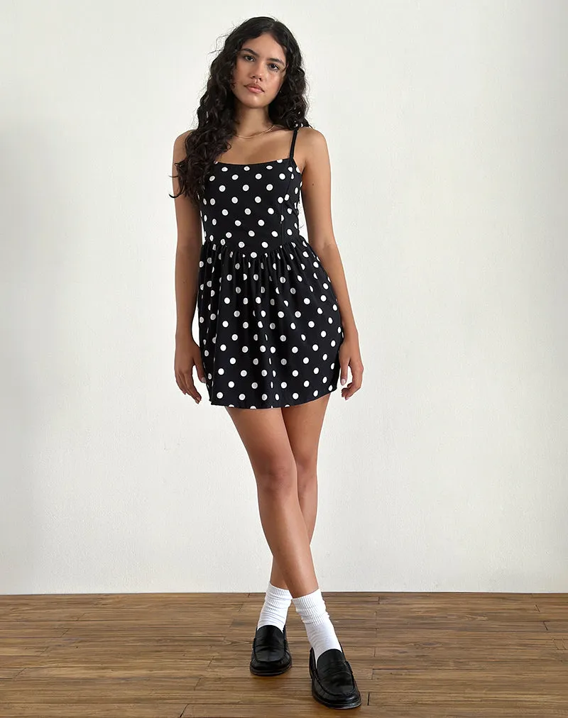 Ramana Mini Dress in 80s Polka Black