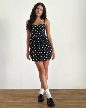 Ramana Mini Dress in 80s Polka Black