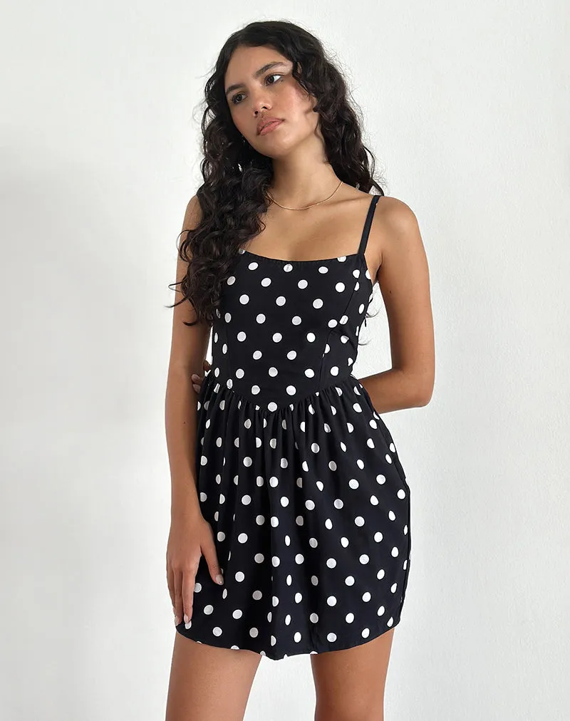 Ramana Mini Dress in 80s Polka Black