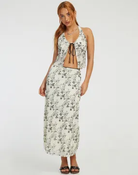 Rolam Cami Top in Butterfly Vine Flock White