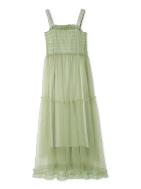 Smocked Tiered Maxi Dress with Ruffle Straps