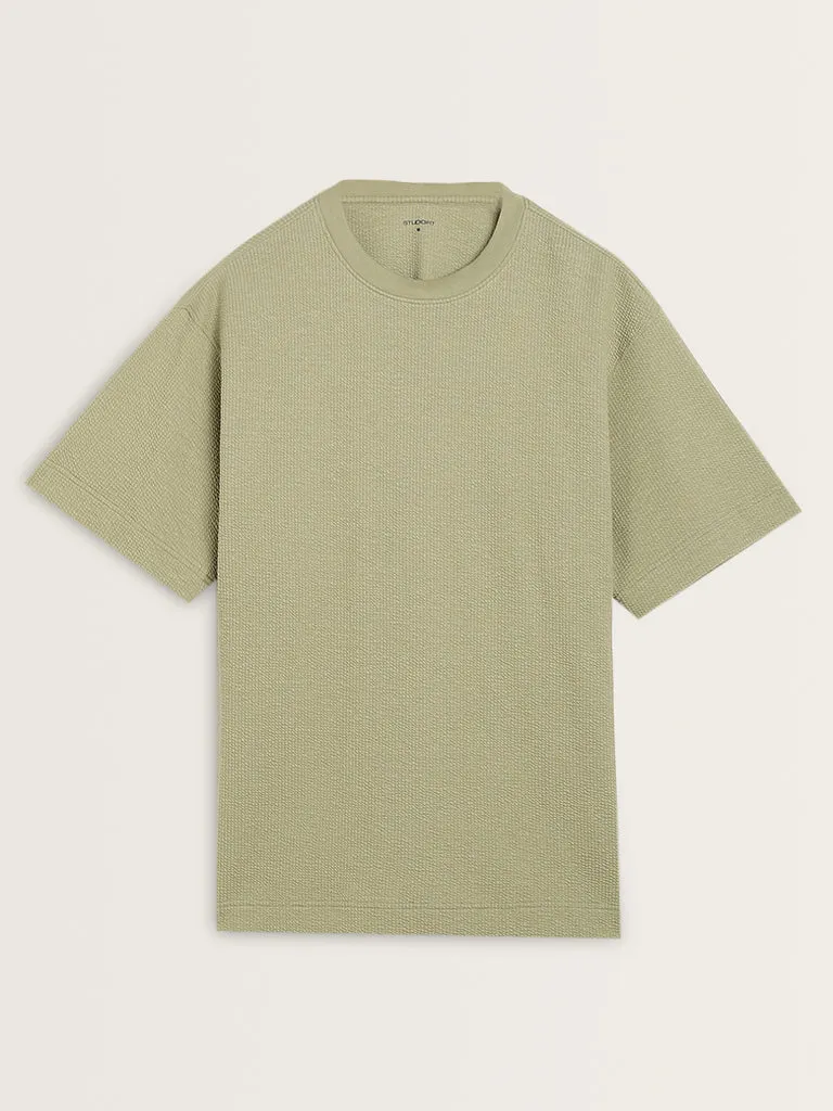 Studiofit Sage Textured Relaxed-Fit T-Shirt