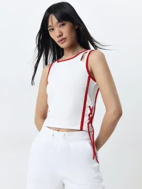 Studiofit White Braids Detailed Top