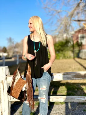 The Black Crochet Tank Top