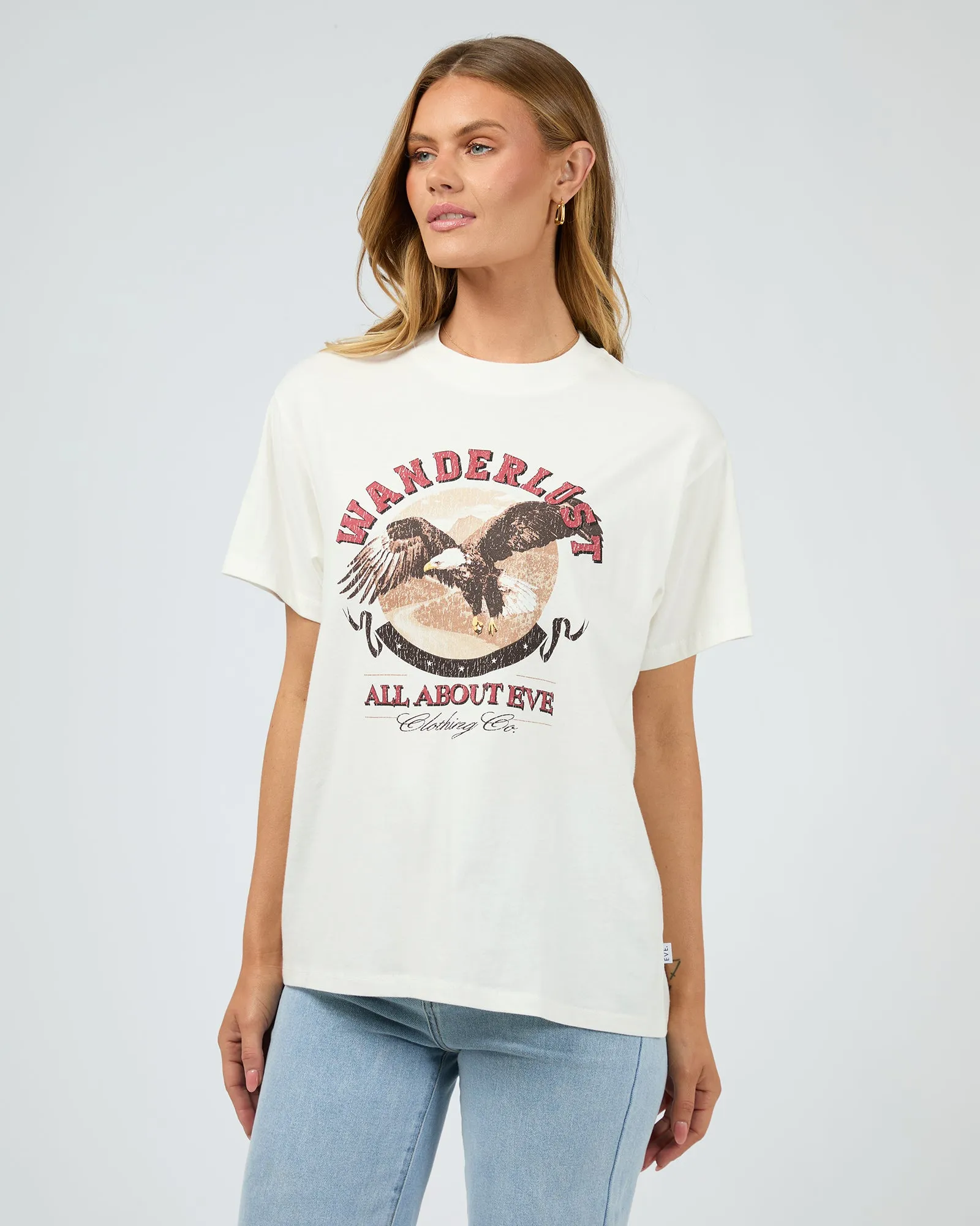 Wanderlust Oversized Tee Vintage White