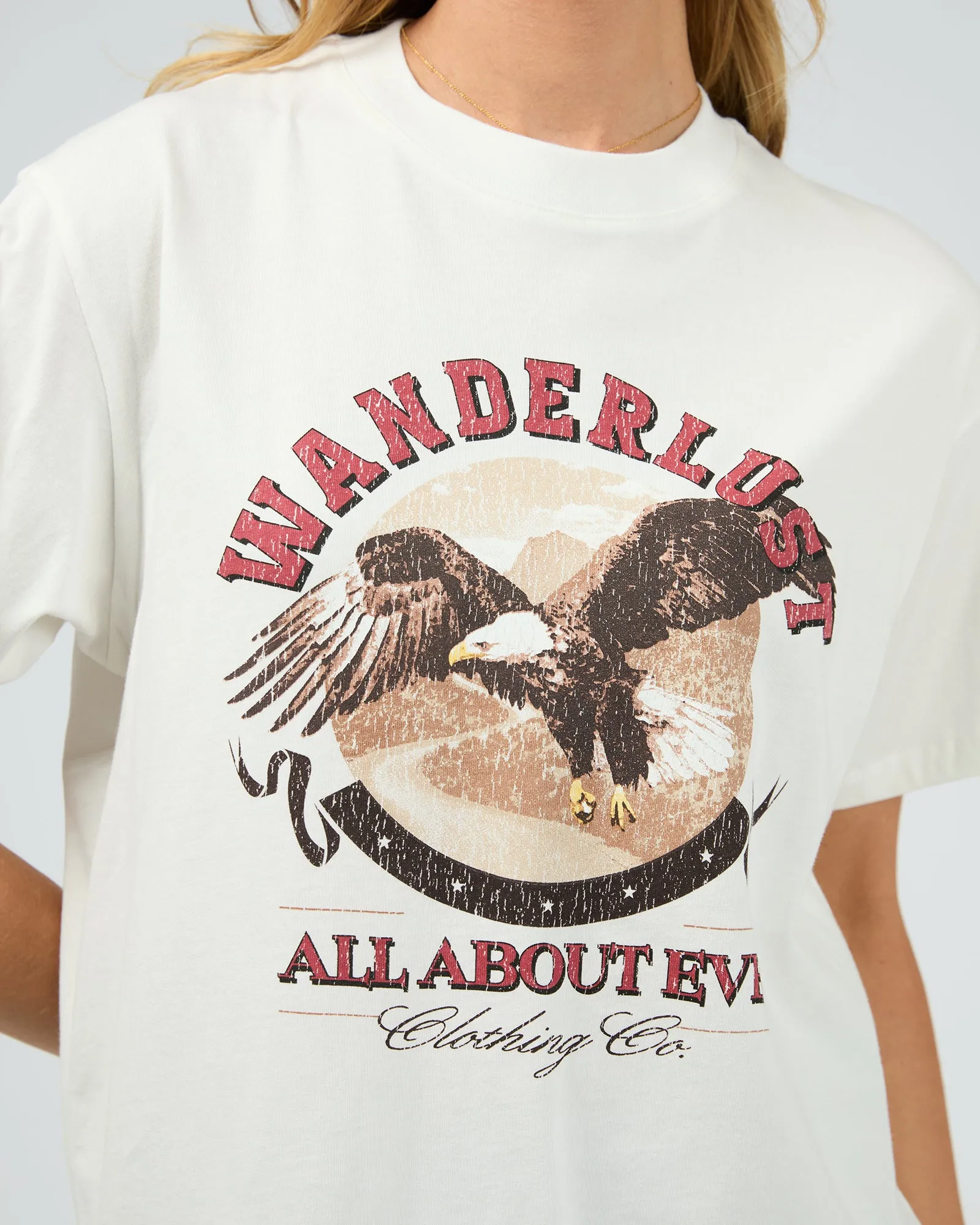 Wanderlust Oversized Tee Vintage White