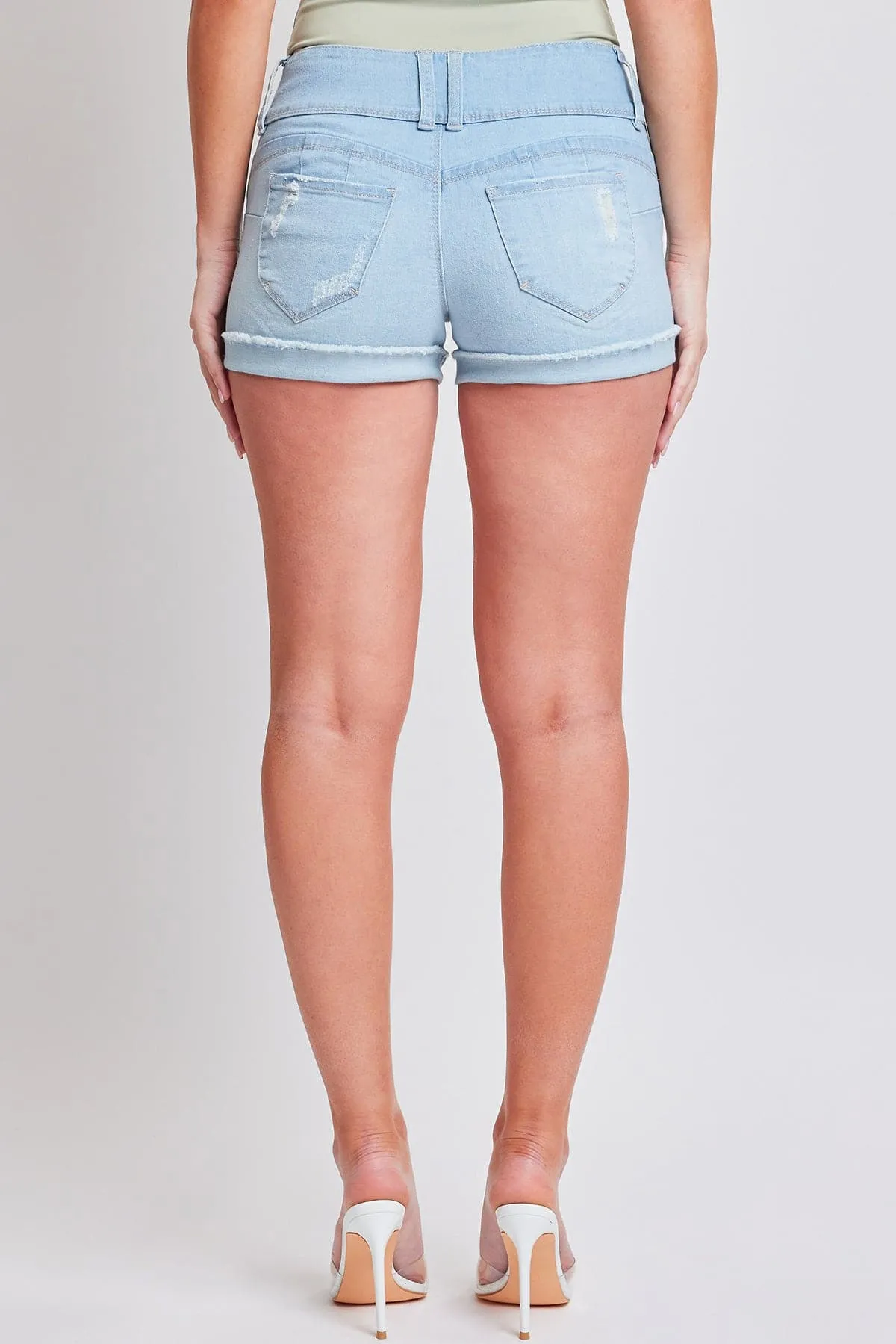 Women's WannaBettaButt 3 Button Cuffed Denim Shorts